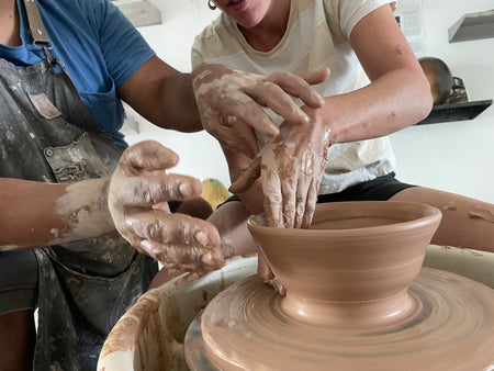 Beginner pottery wheel throwing class with Anthony Urango at Animal House Pottery in North Las Vegas, NV
